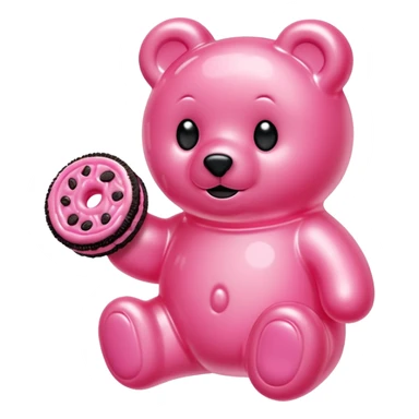 transparent pink gummy bear pink Oreo cookie kawaii sticker