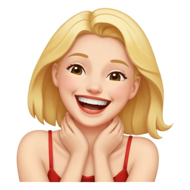 woman grabbing her neck while laughing sticker