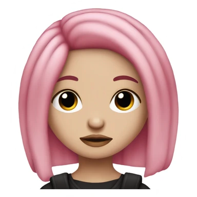 emo girl with pink hair and a septum piercing sticker
