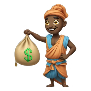 genie holding the big sack of money 4k sticker