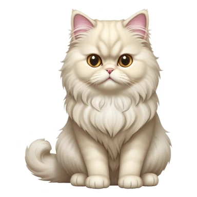 cinematic-[persian cat]-realistic-full-body-sitting-emoji,-tail-curled-playfully-around-its-paws,-head-tilted-dramatically,-fluffy-[persian cat]-fur,-simplified-yet-realistic-focused-features,-highly-detailed,-glowing-with-an-almost-sarcastic-glow sticker