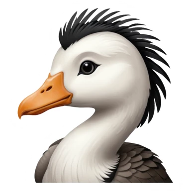 goose portrait with emo swoop  sticker