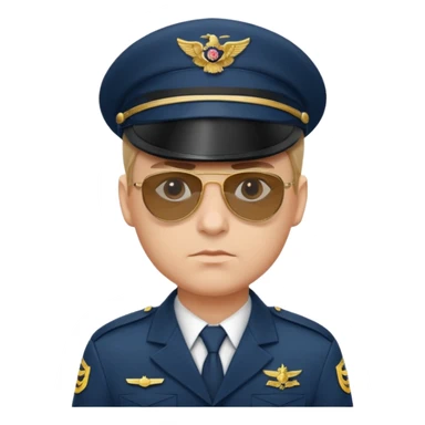 Officer with peaked cap + aviator sunglasses sticker