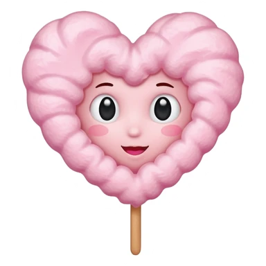 Cotton Candy, Heart-Shaped Cotton Candy – soft pink heart form with sparkle  sticker