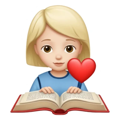 open book with a small child and heart above it sticker