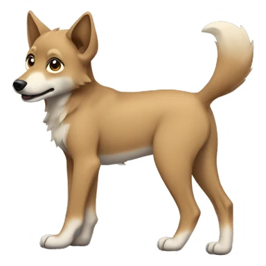 4 legs a light brown puppy-like wolf with black hair on its ears sticker