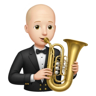 Tuba, von gltzköpfigen Mann gespielt sticker