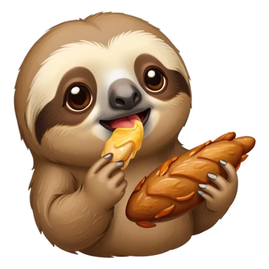 sloth eating chicken wings  sticker