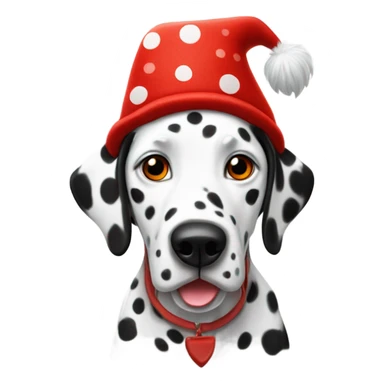 Dalmatian wearing a red gnome hat  sticker