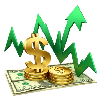 capitalism with dollar signs and stock market chart going up sticker