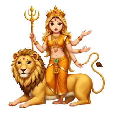 Divine Mother Durga & Lion in traditional pose. sticker