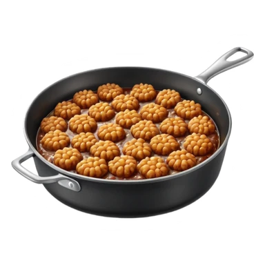fried minced meat dish object icon, cooked minced meat in a pan, slightly crispy texture, glossy oil shine, 3D cartoon, mobile game icon style, centered, clean background, soft shadow, no text, no watermark
  sticker