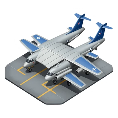 NATO military airplane  hangar isometry view sticker