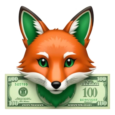 make 100 dollar bill with a fox head silhouette  sticker