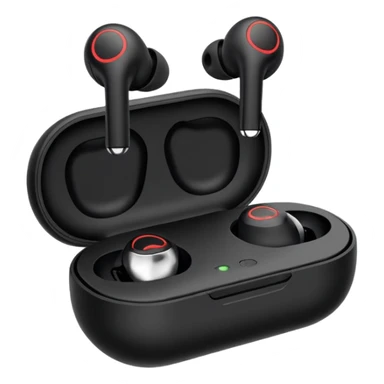  black wireless earbuds that wrap over the ear sticker