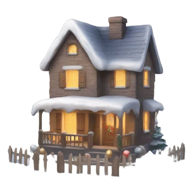 Cozy Christmas house sticker