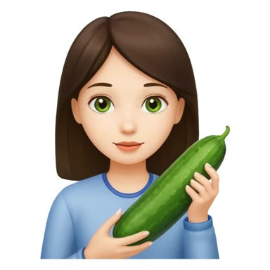 Girl with cucumber sticker