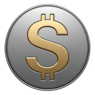 grey round dollar $ sign emoji sticker