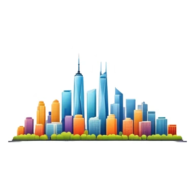 city skyline sticker