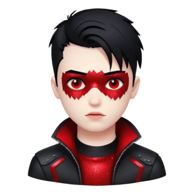red glitter cyberpunk boy sticker