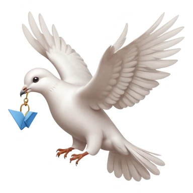 a dove flies with a letter in its paws sticker