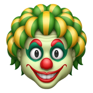 Snake wearing a clown wig sticker
