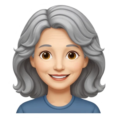 Femme 53 ans cheveux gris ondulés  sticker