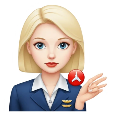 Person pressing flight attendant button sticker