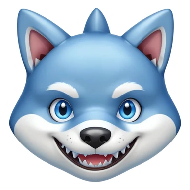 Shark head with husky body sticker