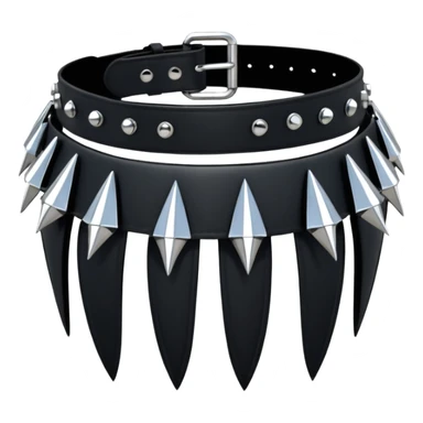 Metal garter with inward-facing spikes, fetish gothic artifact sticker
