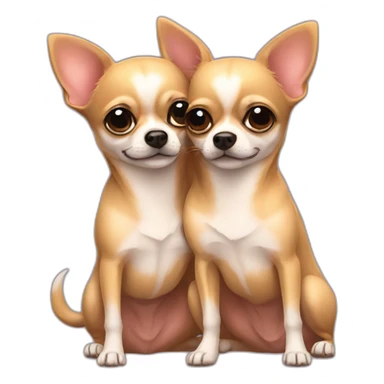 Two chihuahuas hugging in love sticker