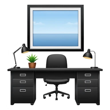 An office with an empty desk (the boss is not there) sticker