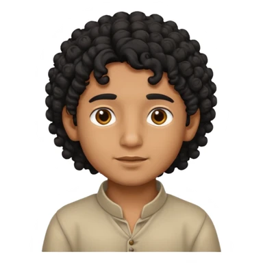 Indian boy with curly hair sticker