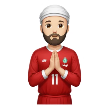 White man wearing Liverpool jersey dressed like Muslim praying sticker