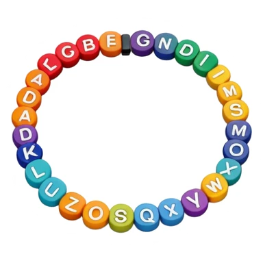 colourful alphabet flat round beaded bracelet  sticker