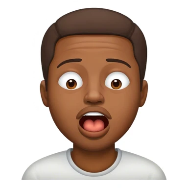 African-American man sleepy mouth open sticker