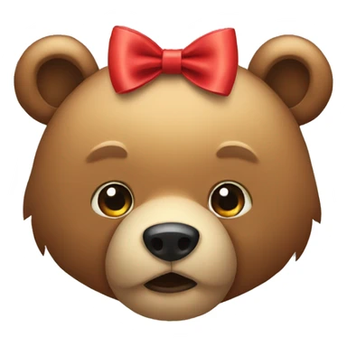 Bear head with a bow sticker