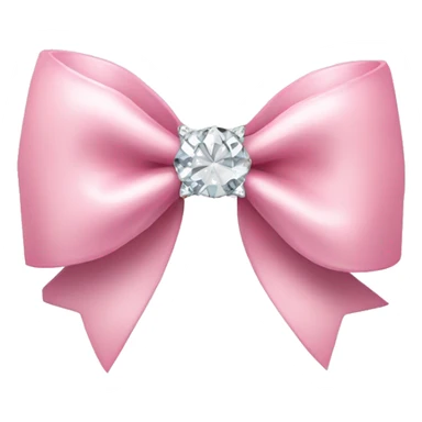 light pink bow with diamond in the middle sticker