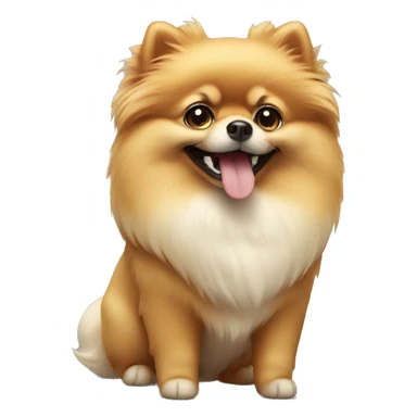 Pomeranian with smile sticker