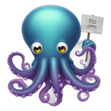 Cute kraken Holding a Sign in his tentacles sticker