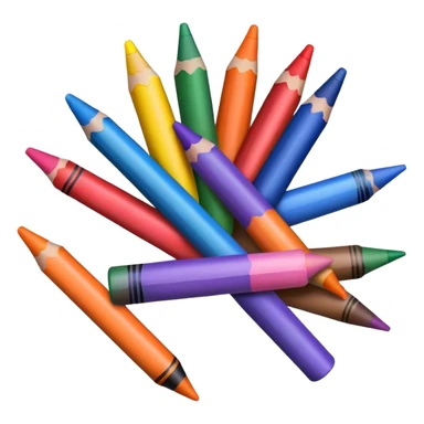 Colorful crayons in a bundle sticker