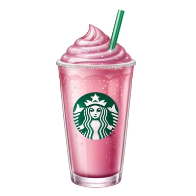 Starbucks glittery pink drink  sticker