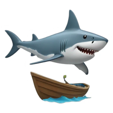 Shark in the boat sticker