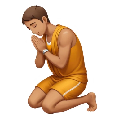 a man pleading on knees with hands in prayer  sticker