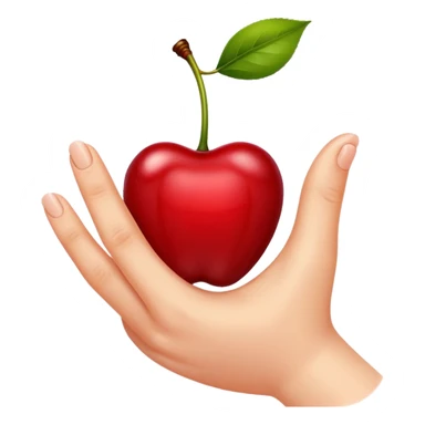 a cherry pinched between two fingers sticker