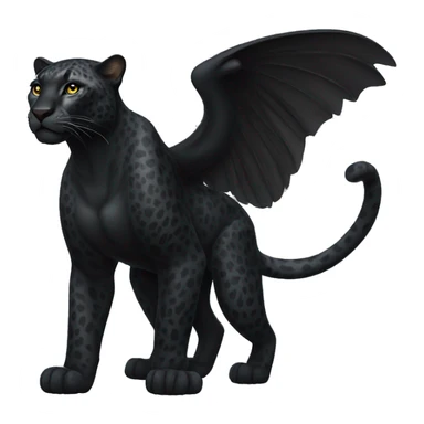 realistic winged black leopard sticker