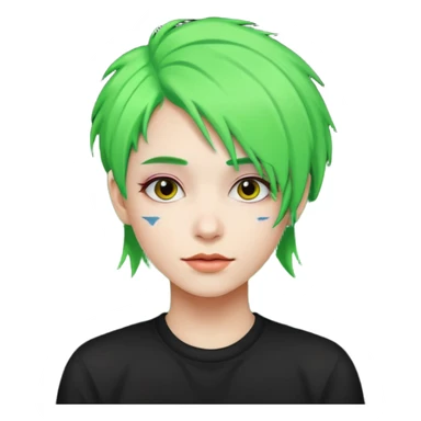 Neon  ,green ,Haired People  sticker