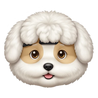 bichon frise face with round head sticker