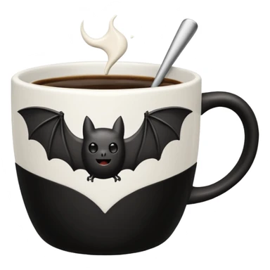 a coffeecup with a bat on it sticker