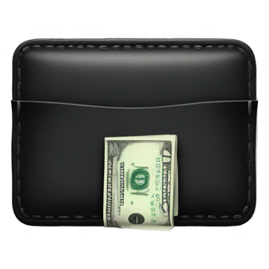 Black wallet with 1 dollar bill in it sticker